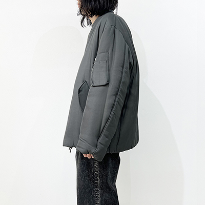 URU [ RAYON ZIP UP BLOUSON ] OLIVE