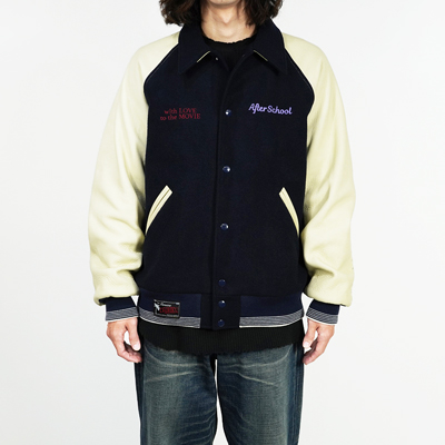 DAIRIKU [ "Brat Pack" Raglan Stadium Jacket ] Navy