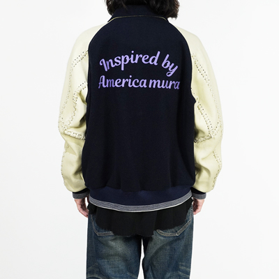 DAIRIKU [ "Brat Pack" Raglan Stadium Jacket ] Navy