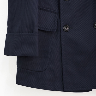 URU [ DOUBLE BREASTED COAT ] D.NAVY