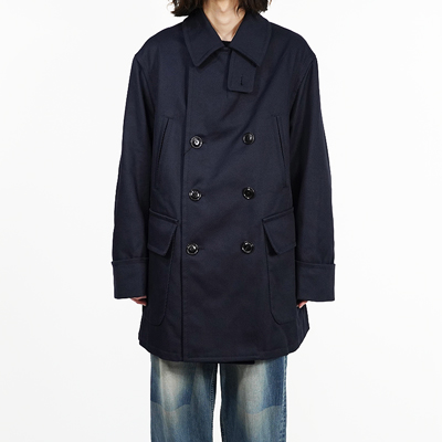 URU [ DOUBLE BREASTED COAT ] D.NAVY