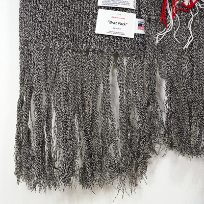 DAIRIKU [ Hand Embroidery Fringe Long Muffler ] Heather Grey