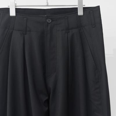 ESSAY [ WIDE TUCK DRAPE SLACKS (P-3) ] BLACK
