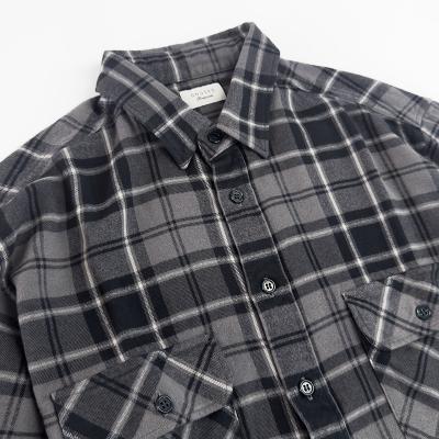 UNUSED [ US2524 (Rayon check shirt) ] GRAY×DARK GREEN