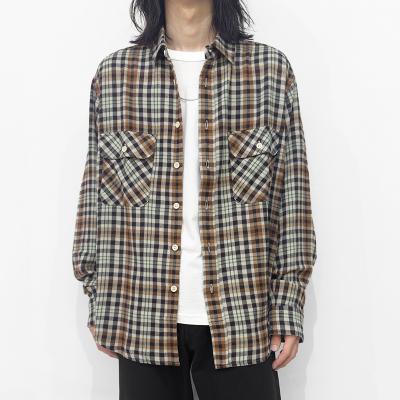 UNUSED [ US2524 (Rayon check shirt) ] BEIGE×BROWN