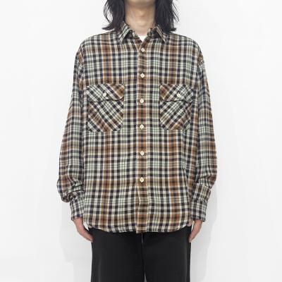 UNUSED [ US2524 (Rayon check shirt) ] BEIGE×BROWN