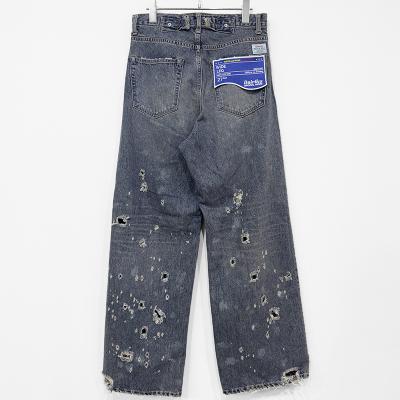 DAIRIKU [ Super Damage Wide Denim Pants ] Indigo