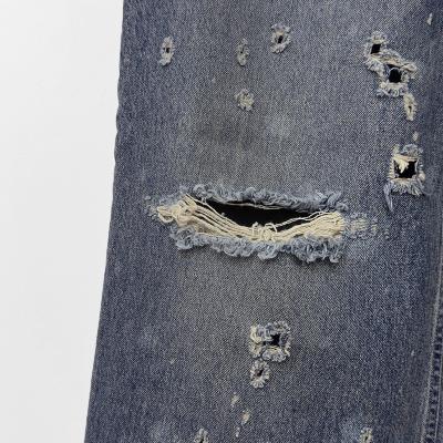DAIRIKU [ Super Damage Wide Denim Pants ] Indigo