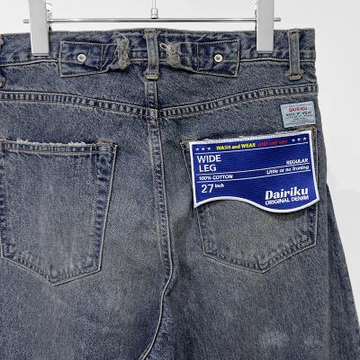 DAIRIKU [ Super Damage Wide Denim Pants ] Indigo