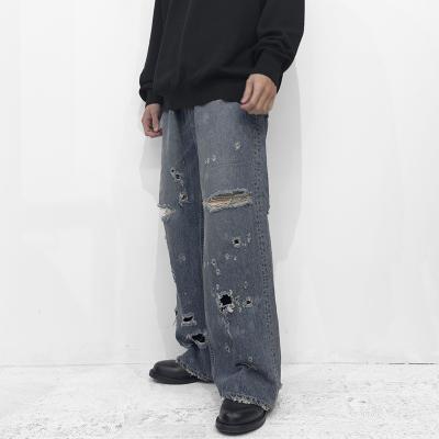 DAIRIKU [ Super Damage Wide Denim Pants ] Indigo