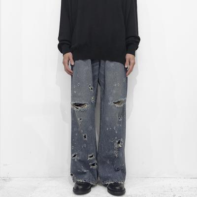 DAIRIKU [ Super Damage Wide Denim Pants ] Indigo