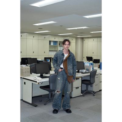 DAIRIKU [ Super Damage Wide Denim Pants ] Indigo