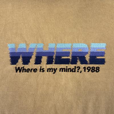 DAIRIKU [ "WHERE" Vintage Theme Tee ] Vintage Khaki