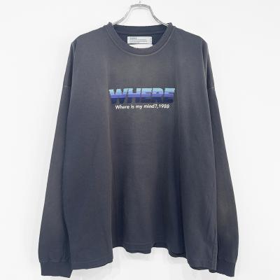 DAIRIKU [ "WHERE" Vintage Theme Tee ] Vintage Navy