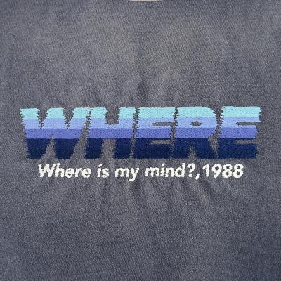DAIRIKU [ "WHERE" Vintage Theme Tee ] Vintage Navy