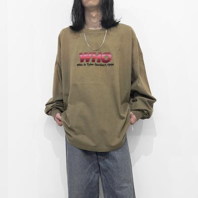 DAIRIKU [ "WHO" Vintage Theme Tee ] Vintage Khaki