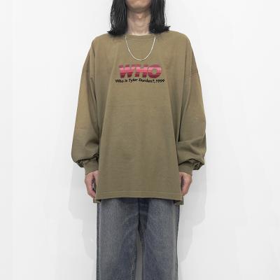 DAIRIKU [ "WHO" Vintage Theme Tee ] Vintage Khaki