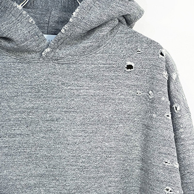 UNUSED [ US2269 (Damaged sweat hoodie) ] GRAY