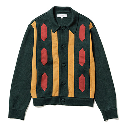 Sasquatchfabrix. [ FAUX SUEDE RASTA KNIT CARDIGAN ] DARK GREEN