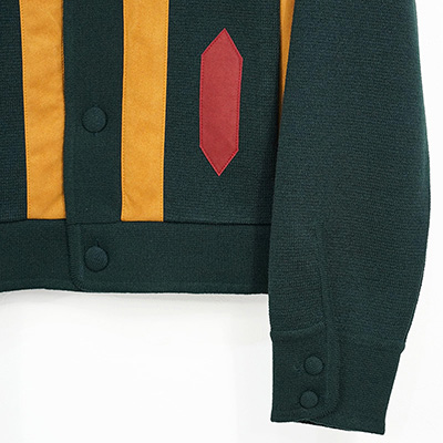 Sasquatchfabrix. [ FAUX SUEDE RASTA KNIT CARDIGAN ] DARK GREEN