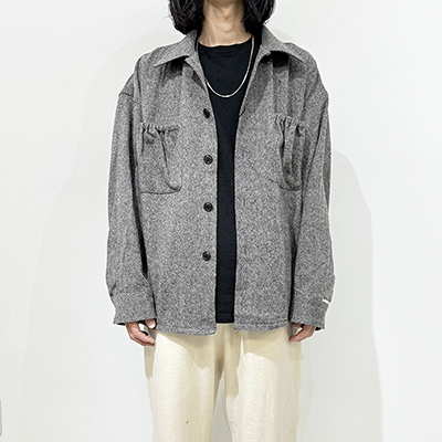 refomed [ GRANNY REPAIR WRIST PATCH WIDE SHIRT ] BEIGE×OFF
