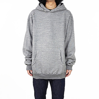 UNUSED [ US2269 (Damaged sweat hoodie) ] GRAY