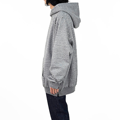 UNUSED [ US2269 (Damaged sweat hoodie) ] GRAY