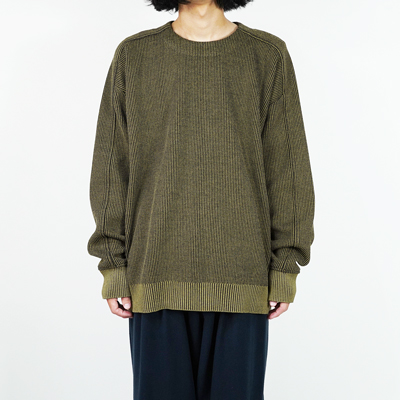 YANTOR [ 12G Cotton Knit Pullover ] CAMEL