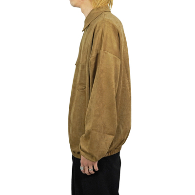 Sasquatchfabrix. [ SYNTHETIC SUEDE HALF ZIP ] CAMEL