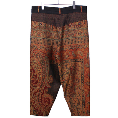 YANTOR [ Paisley Jacquard Wool Himo Pants ] ORANGE