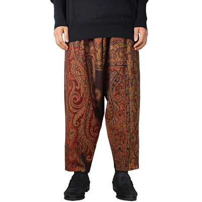 YANTOR [ Paisley Jacquard Wool Himo Pants ] ORANGE