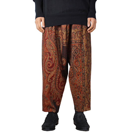 YANTOR [ Paisley Jacquard Wool Himo Pants ] ORANGE | ロイド・エフ