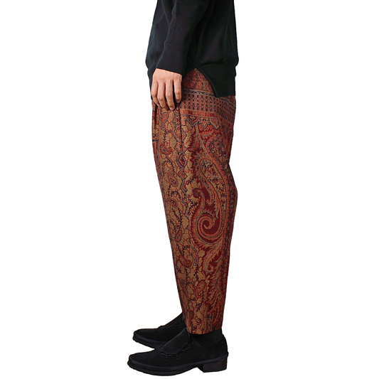 YANTOR [ Paisley Jacquard Wool Himo Pants ] ORANGE | ロイド・エフ