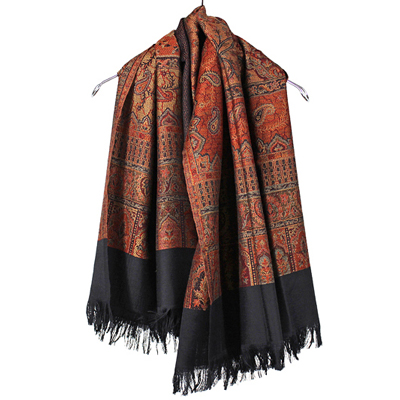 YANTOR [ Paisley Jacquard Stole ] ORANGE