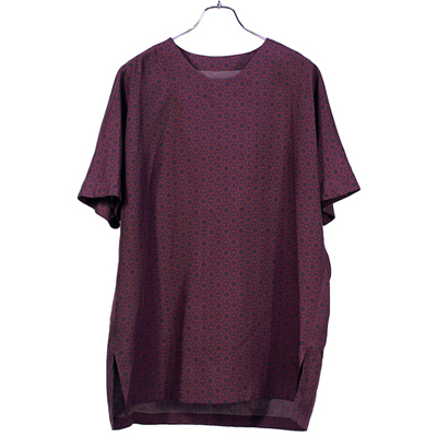 YANTOR [ Geometric Wide Pullover ] WINE RED