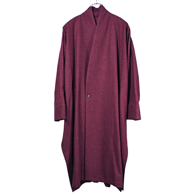 YANTOR [ Boucle Milled Wool Slit Coat ] WINE RED