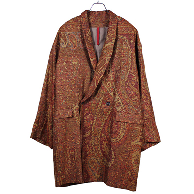 YANTOR [ Jaquard Wool Long Jacket ] ORANGE
