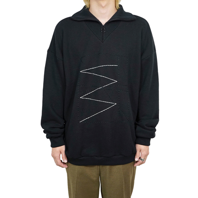 Sasquatchfabrix. [ TALISMAN HALF ZIP SWEATSHIRT ] BLACK