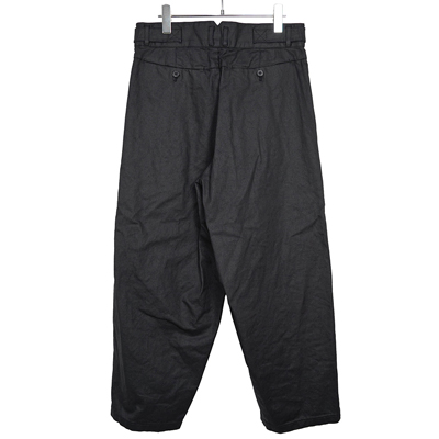 YANTOR [ Sumi-Coating Indigo Denim 2tuck Wide Pants ] SUMI-BLACK