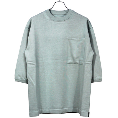 crepuscule [ pocket knit tee 3/4 ] Sax