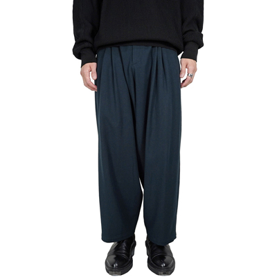 YANTOR [ 6ply Khadi 2tuck Wide Pants ] NAVY