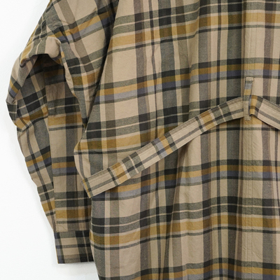 ESSAY [ DRAPE SHIRT (SH-1) ] BEIGE CHECK