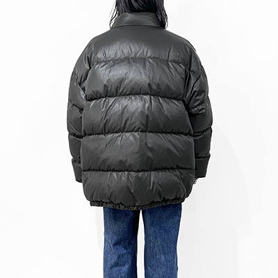 DAIRIKU [ Check Nylon Reversible Down Jacket ] Black