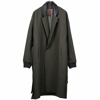 YANTOR [ Cotton Linen Wool Rib Coat ] CHARCOAL