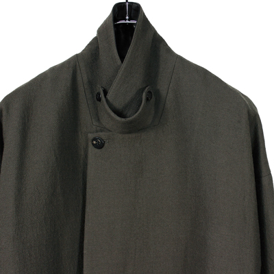 YANTOR [ Cotton Linen Wool Rib Coat ] CHARCOAL