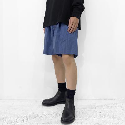 MATSUFUJI [ Pinstripes Short Pants ] DEEP BLUE