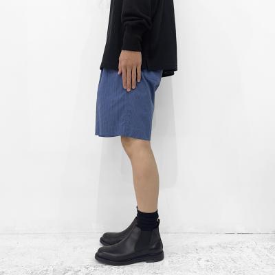 MATSUFUJI [ Pinstripes Short Pants ] DEEP BLUE