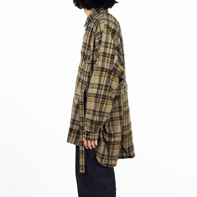 ESSAY [ DRAPE SHIRT (SH-1) ] BEIGE CHECK