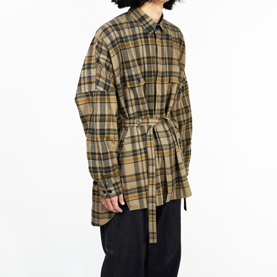 ESSAY [ DRAPE SHIRT (SH-1) ] BEIGE CHECK