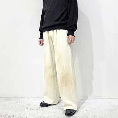 DAIRIKU [ "Water-repellent" Vintage Wash Wide Sweat Pants ] Mud White